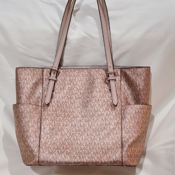 Michael Kors Metallic Pink Tote Bag - Picture 2 of 9